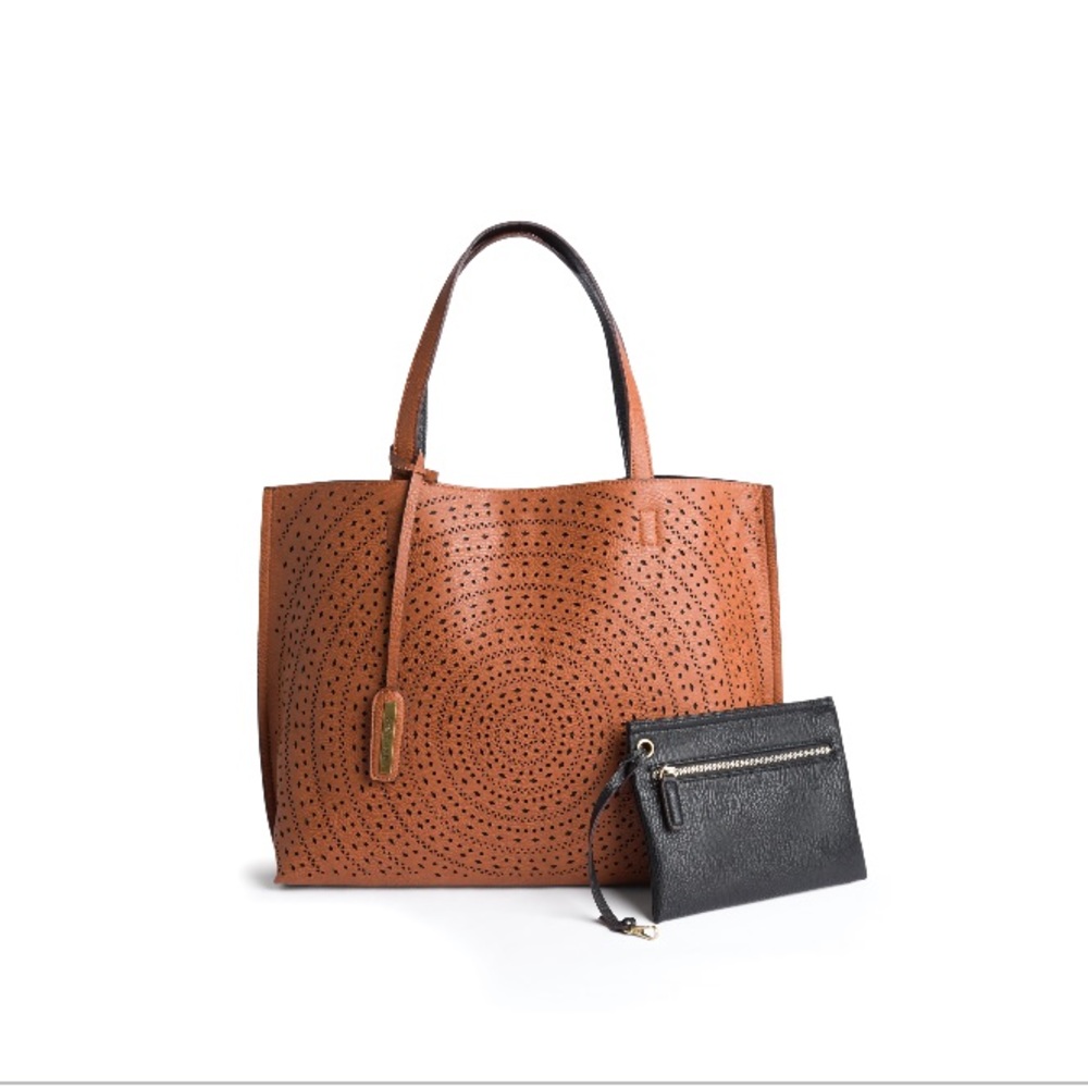 Kaelyn Laser Cut Two-Tone Reversible Tote